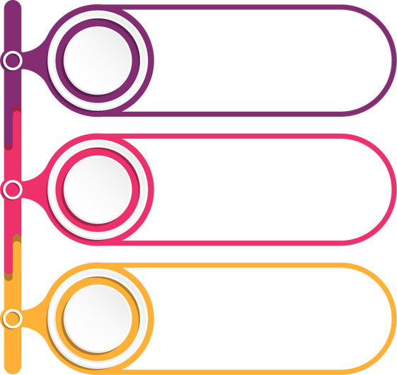 Basic circle infographic with 3 steps, process or options.